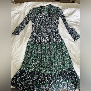 Michael Kors Bohemian Blue Green Long Dress
